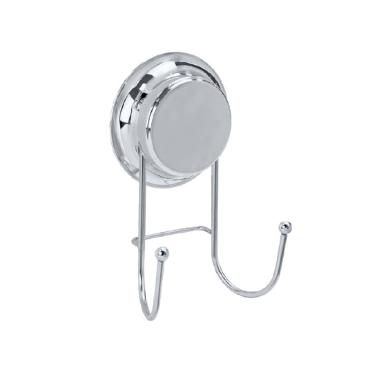 Gancho de baño cromado con base redonda